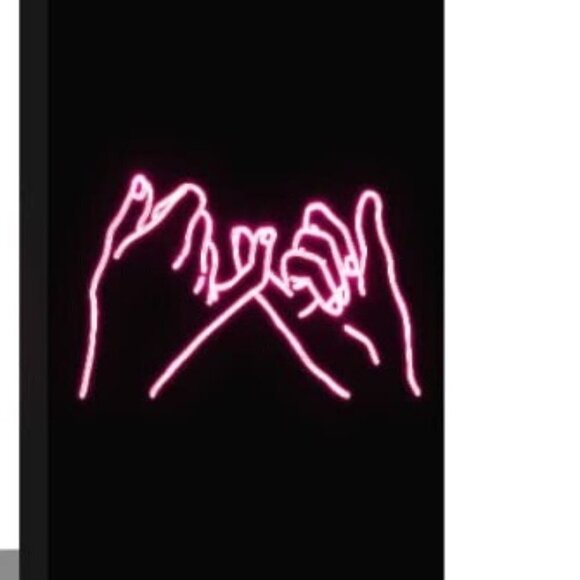 Always Kiss Me Goodnight Canvas Sign, Pinky Promise Neon, 3 Pieces - Picture 4 of 4